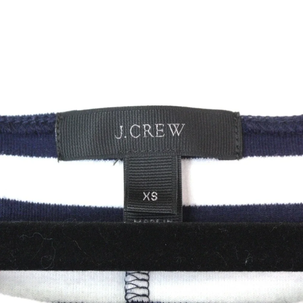J.Crew Nautical Stripe Sleeved Shift Dress Blue‎ White Sz XS EUC Yacht Vacation
